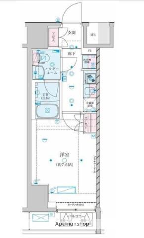 GENOVIA川崎Ⅶ(1K/13階)の間取り写真
