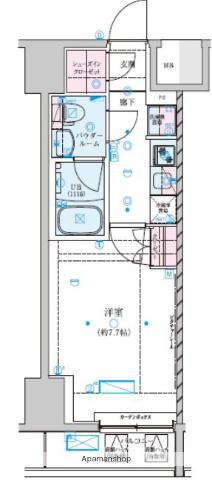 GENOVIA川崎Ⅶ(1K/14階)の間取り写真