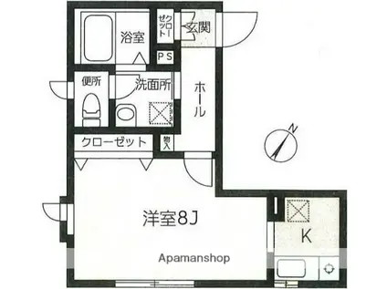 スコイアットリーノ(1K/1階)の間取り写真