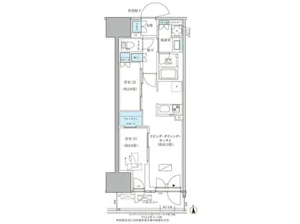 パークアクシス品川天王洲アイル(2LDK/10階)の間取り写真