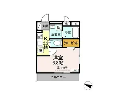 マレアガーデン新横浜F棟(1K/3階)の間取り写真