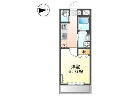 モリオンパレス(1K/4階)の間取り写真