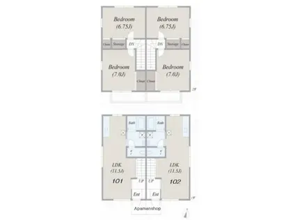 S&SコーポⅡ(2LDK/1階)の間取り写真