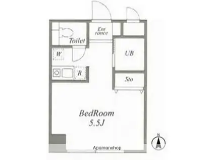 ユーコート金沢八景(ワンルーム/2階)の間取り写真