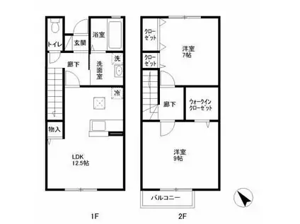 ディアコート大倉山(2LDK)の間取り写真