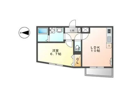 FOREST CAPE(1LDK/1階)の間取り写真