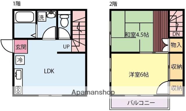 大島上町メゾネット(2LDK)の間取り写真