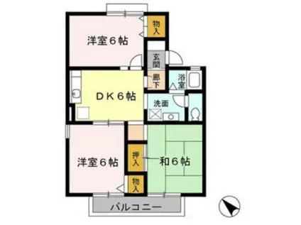 セジュール大島AB(3DK/1階)の間取り写真