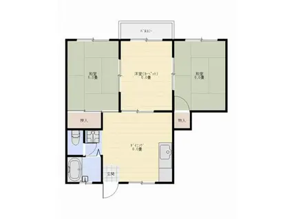 シーサイドハウス秋本(3DK/2階)の間取り写真