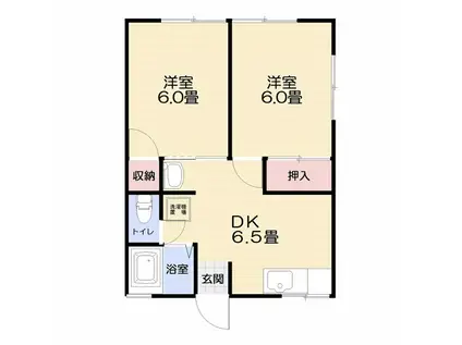 シティハイムナガノC(2DK/1階)の間取り写真