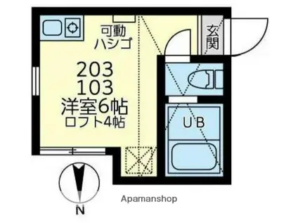 ユナイト末吉レンツブルグ(ワンルーム/2階)の間取り写真