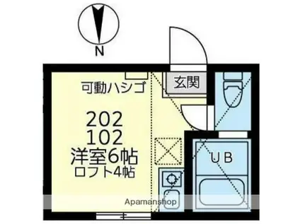 ユナイト末吉レンツブルグ(ワンルーム/2階)の間取り写真