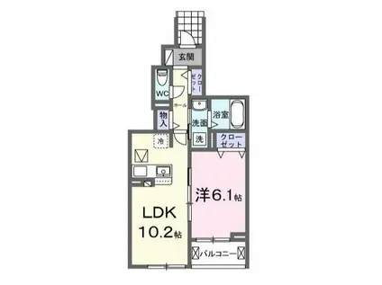 レジデンスM(2LDK/3階)の間取り写真
