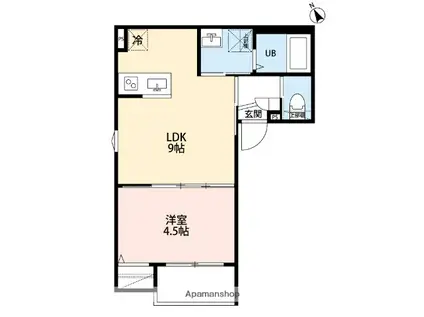 ラネージュ海老名(1LDK/3階)の間取り写真