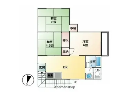 桑原アパート(3DK/2階)の間取り写真