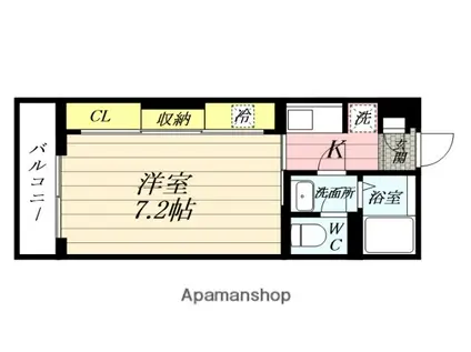 リブリ・東林間(1K/1階)の間取り写真