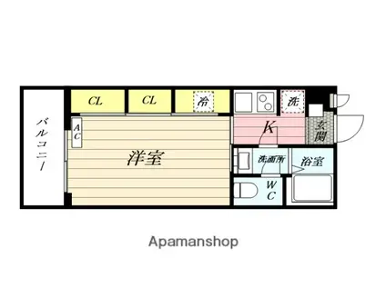 リブリ・東林間(1K/1階)の間取り写真