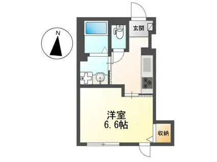 アプリコットE(1K/1階)の間取り写真