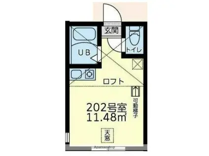 ユナイト六浦パーリーの杜(ワンルーム/1階)の間取り写真