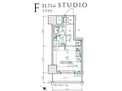 LEXE 横濱関内(ワンルーム/6階)の間取り写真