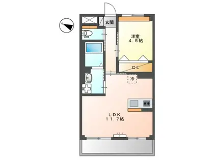 ATB松之内(1LDK/3階)の間取り写真