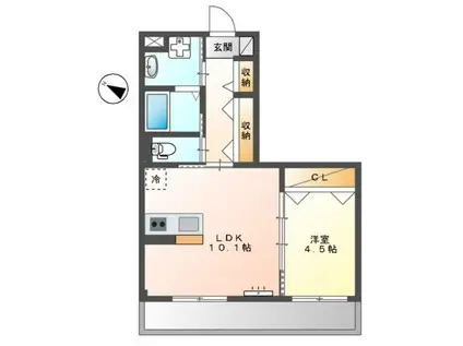 ATB松之内(1LDK/3階)の間取り写真