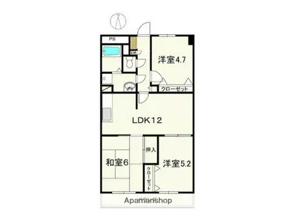 メゾンひろ(ワンルーム/3階)の間取り写真