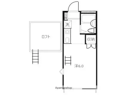 サンライズK(ワンルーム/1階)の間取り写真