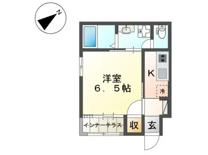 善行アパート(1K/1階)の間取り写真