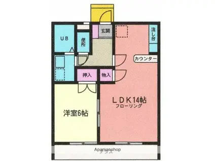 パラディーンⅠ(1LDK/1階)の間取り写真