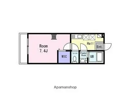 シュガール御所山TWO(1K/2階)の間取り写真