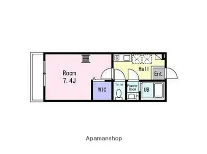 シュガール御所山TWO(1K/1階)の間取り写真