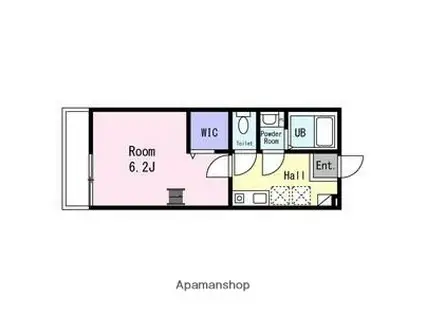 シュガール御所山TWO(1K/1階)の間取り写真