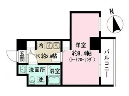 N-STAGE金沢文庫II(1K/6階)の間取り写真