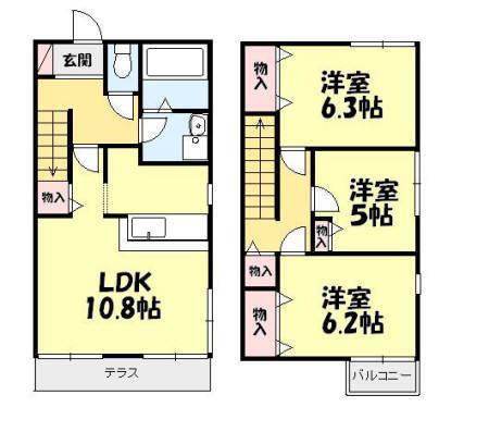 クローバーズヒル A(3LDK)の間取り写真