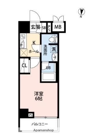 SQUARE CITY YOKOHAMA NEGISHI Ⅱ(1K/4階)の間取り写真