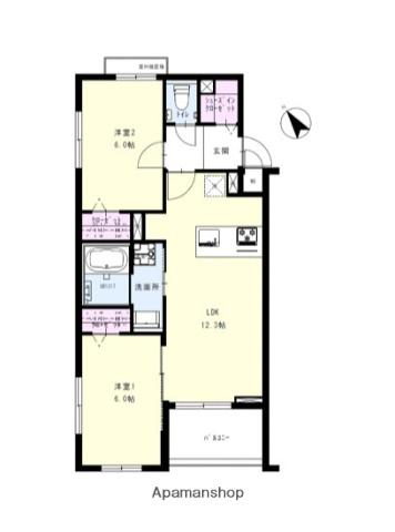 ORCHARD COURT Ⅰ(2LDK/3階)の間取り写真