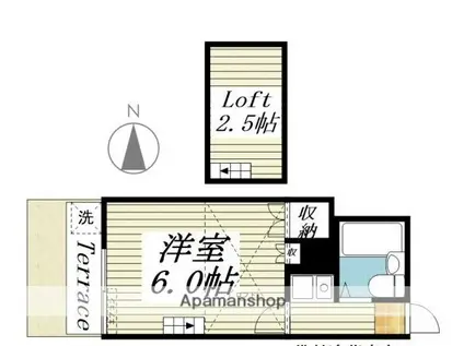 ゼフィランサス衣笠(1K/1階)の間取り写真