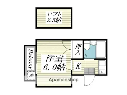 ゼフィランサス衣笠(1K/1階)の間取り写真