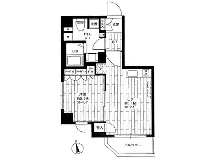 グランドコンシェルジュ大森西(1LDK/3階)の間取り写真