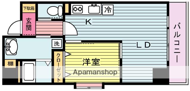 セコロTステージ(1LDK/4階)の間取り写真