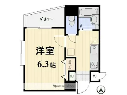 WILLDO横浜南(1K/7階)の間取り写真