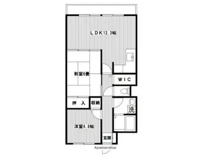 ミスミコーチ(2LDK/6階)の間取り写真