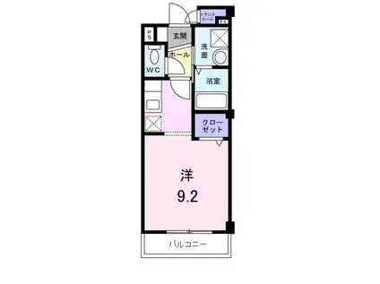 リブェールSHINOⅡ(ワンルーム/1階)の間取り写真