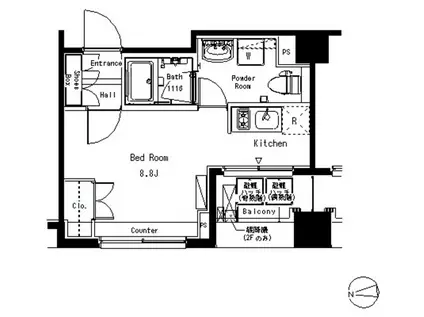 パークアクシス横浜井土ヶ谷(ワンルーム/10階)の間取り写真