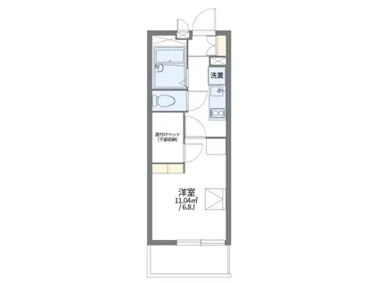 レオパレス鹿沼台LA1(1K/1階)の間取り写真