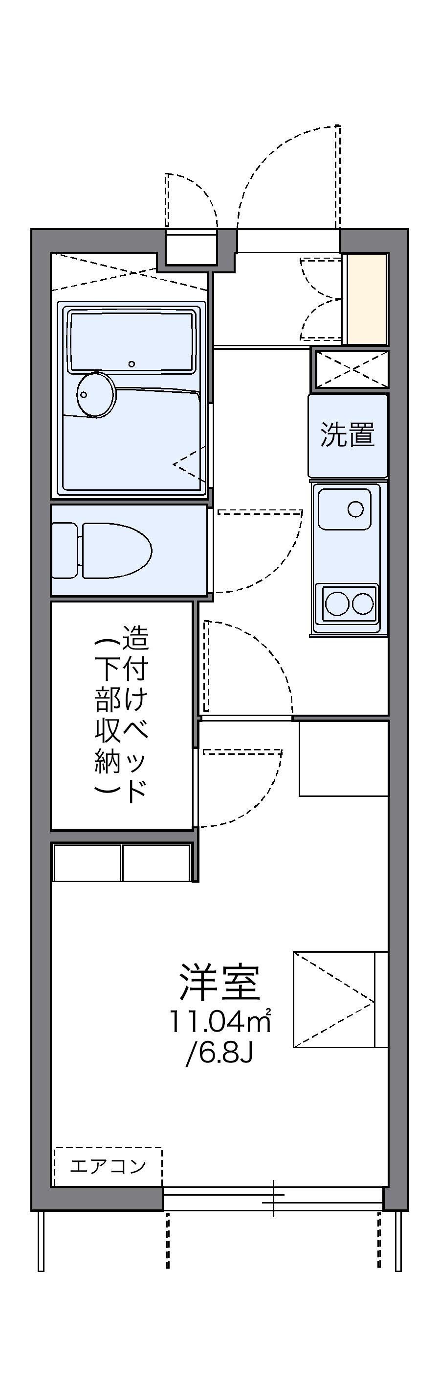 レオパレスグレース クレストⅠ(1K/1階)の間取り写真