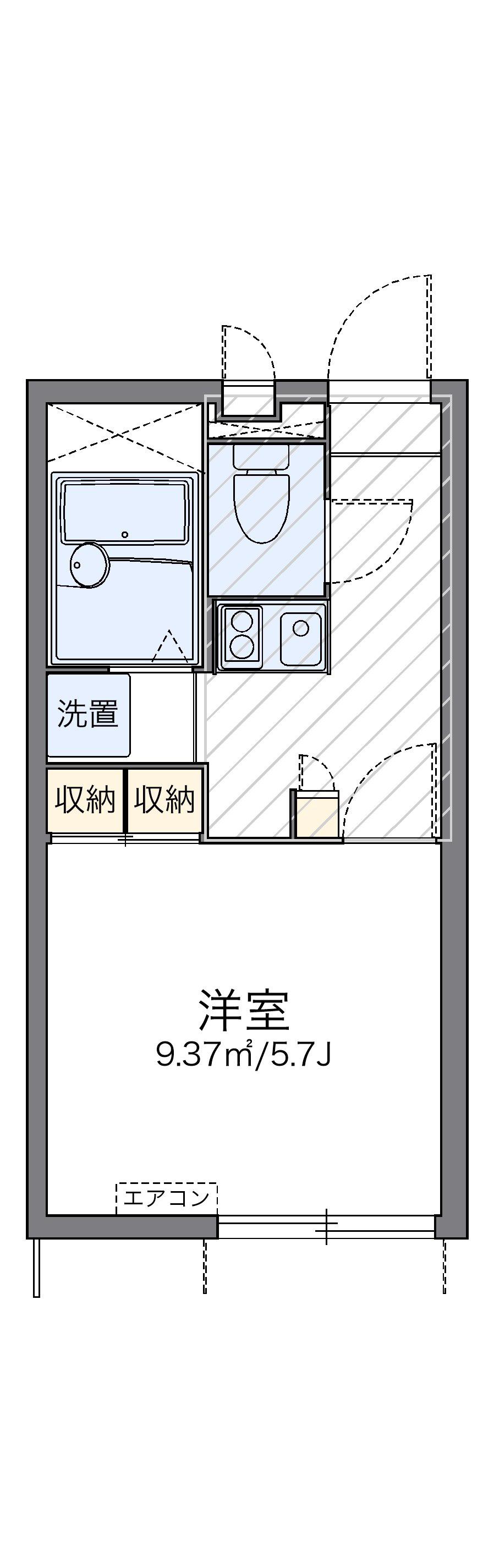 レオパレスT KブランドールⅢ(1K/1階)の間取り写真