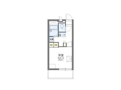 レオパレス楠2(1K/1階)の間取り写真