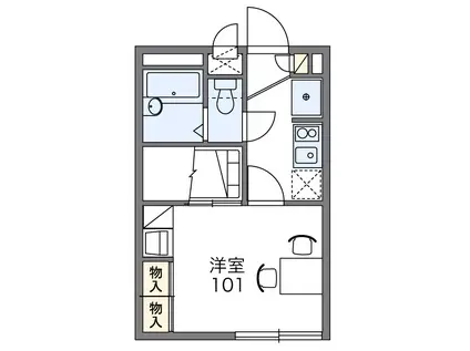 レオパレスFファミーユ(1K/1階)の間取り写真